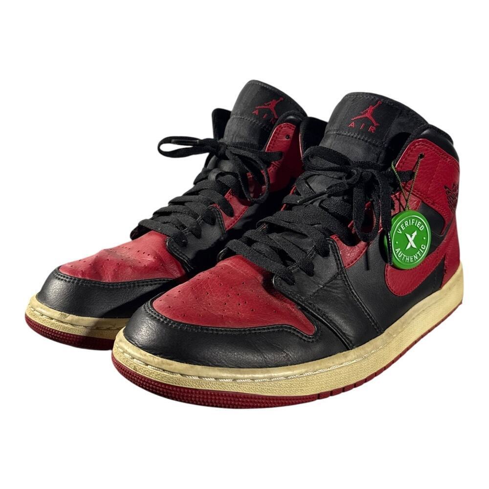 Nike Air Jordan 1 Retro Mid Bred Banned Black Red White Men’s 10.5 Sneakers
